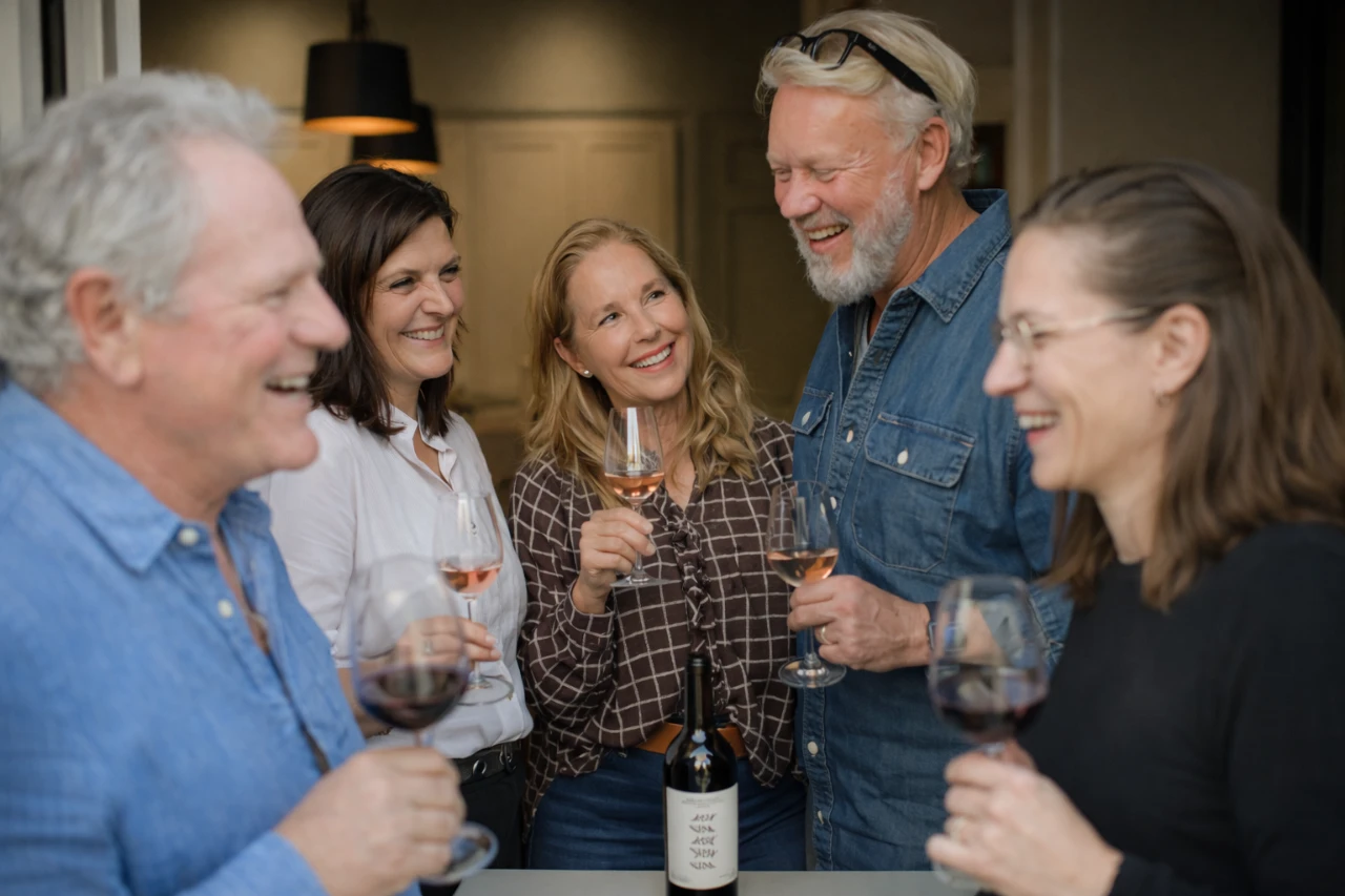 Henrik Solkær med 4 deltagere i et teamevent